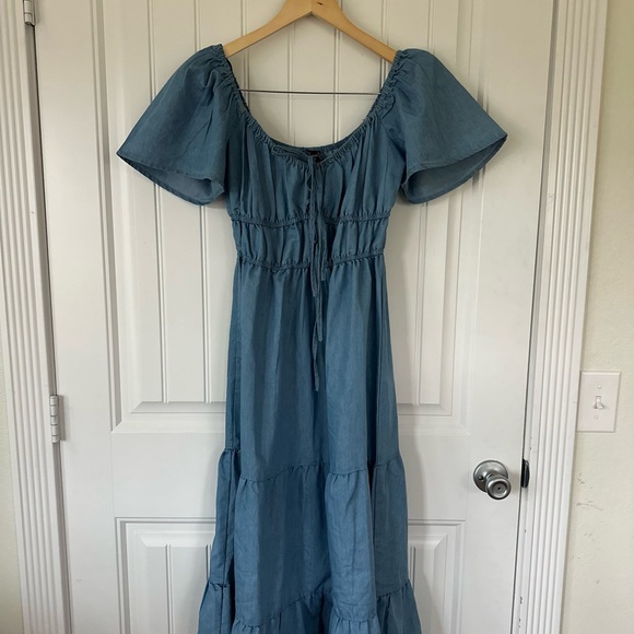 Blue Off-Shoulder Dress - Picture 2 of 5